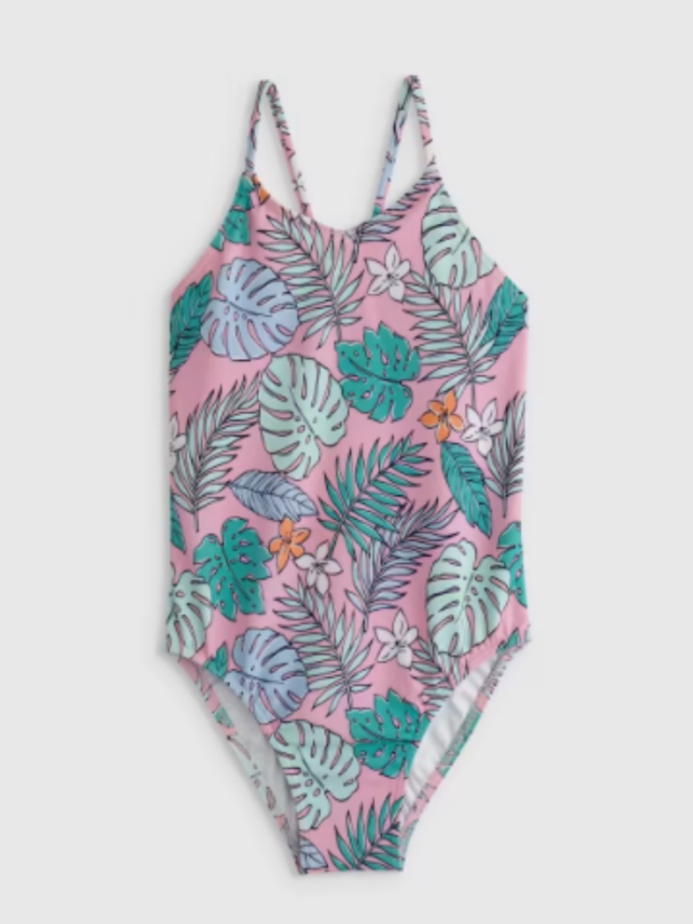 Quince One-Piece Swimsuit | Palms Print | Size 12